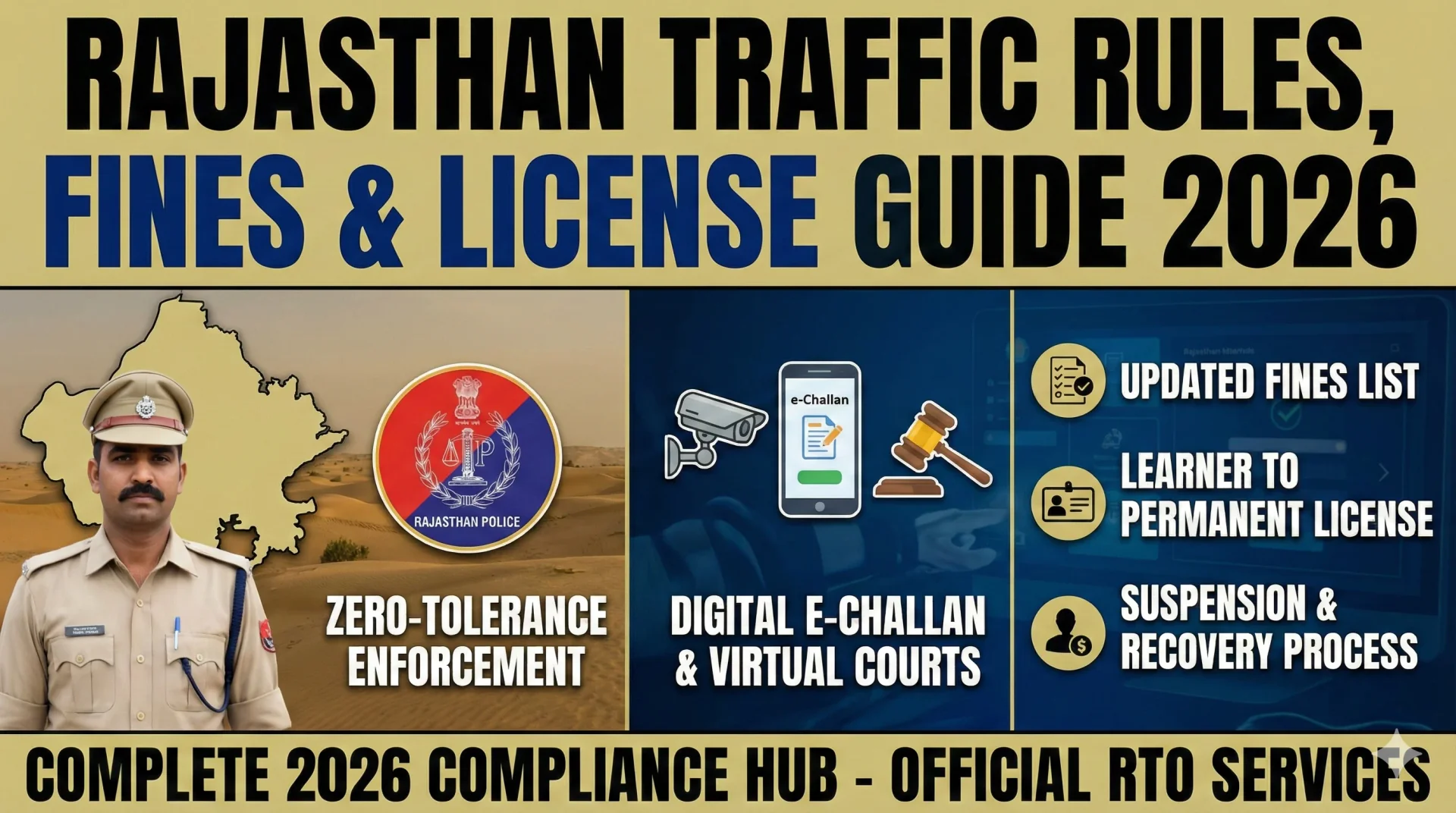Driving Licence & Traffic Rules in Rajasthan (RJ) - Fines & Penalties 2026